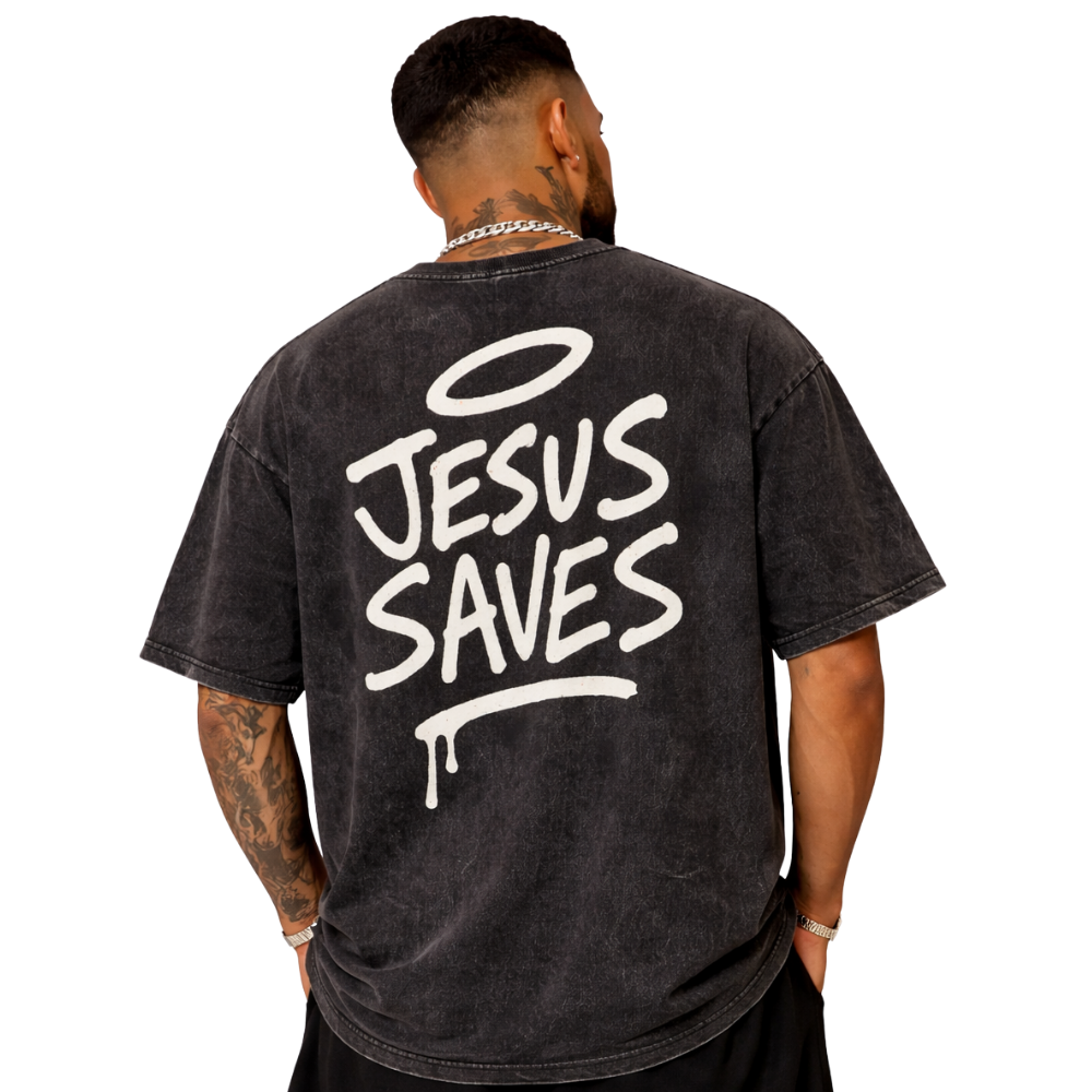 JESUS SAVES TEE [BLACK]
