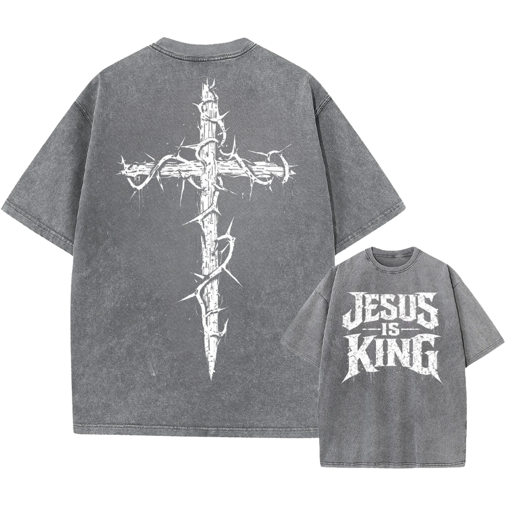 JESUS IS KING TEE [GRAY]